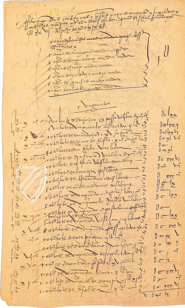 Relación de las Medicinas Adquiridas para la Armada de Fernando de Magallanes – Taberna Libraria – Contratación, 3255, libro I, ff. 96v-97v – Archivo General de Indias (Seville, Spain) Relación de las Medicinas Adquiridas para la Armada de Fernando de Magallanes – Taberna Libraria – Contratación, 3255, libro I, ff. 96v-97v – Archivo General de Indias (Seville, Spain)