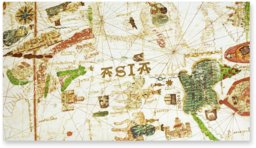 Map of Juan de la Cosa – Testimonio Compañía Editorial – MN 257 – Museo Naval de Madrid (Madrid, Spain) Map of Juan de la Cosa – Testimonio Compañía Editorial – MN 257 – Museo Naval de Madrid (Madrid, Spain)