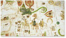 Map of Juan de la Cosa – Testimonio Compañía Editorial – MN 257 – Museo Naval de Madrid (Madrid, Spain) Map of Juan de la Cosa – Testimonio Compañía Editorial – MN 257 – Museo Naval de Madrid (Madrid, Spain)